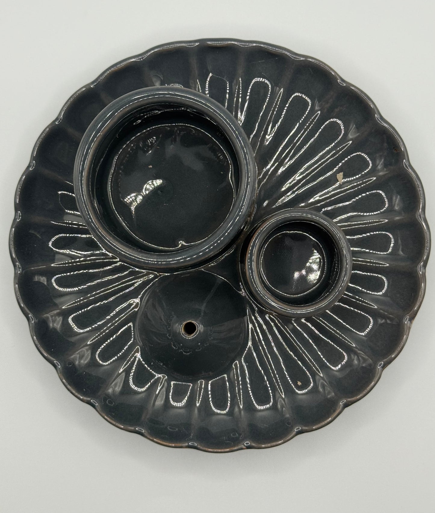 Palo Santo Stäbchen & Smudge-Halter – Lotusblüte – Grau glänzend