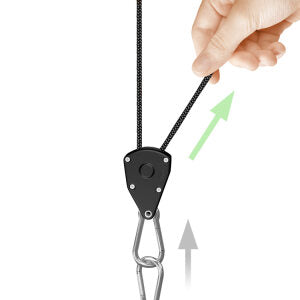 Lamp yo-yos/lamp suspension/cable ratchet
